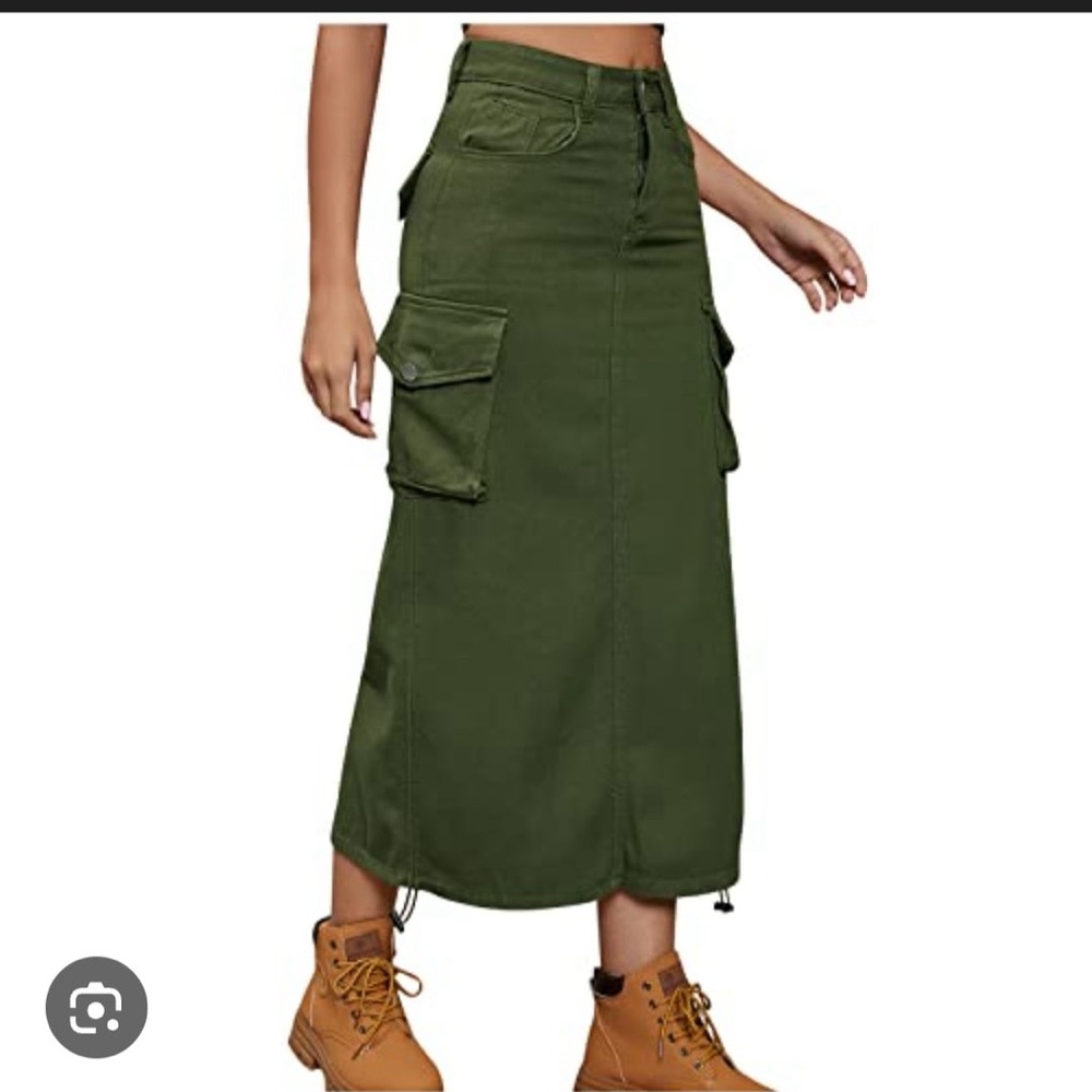 Gianni Bini Olive Cargo midi pencil Skirt